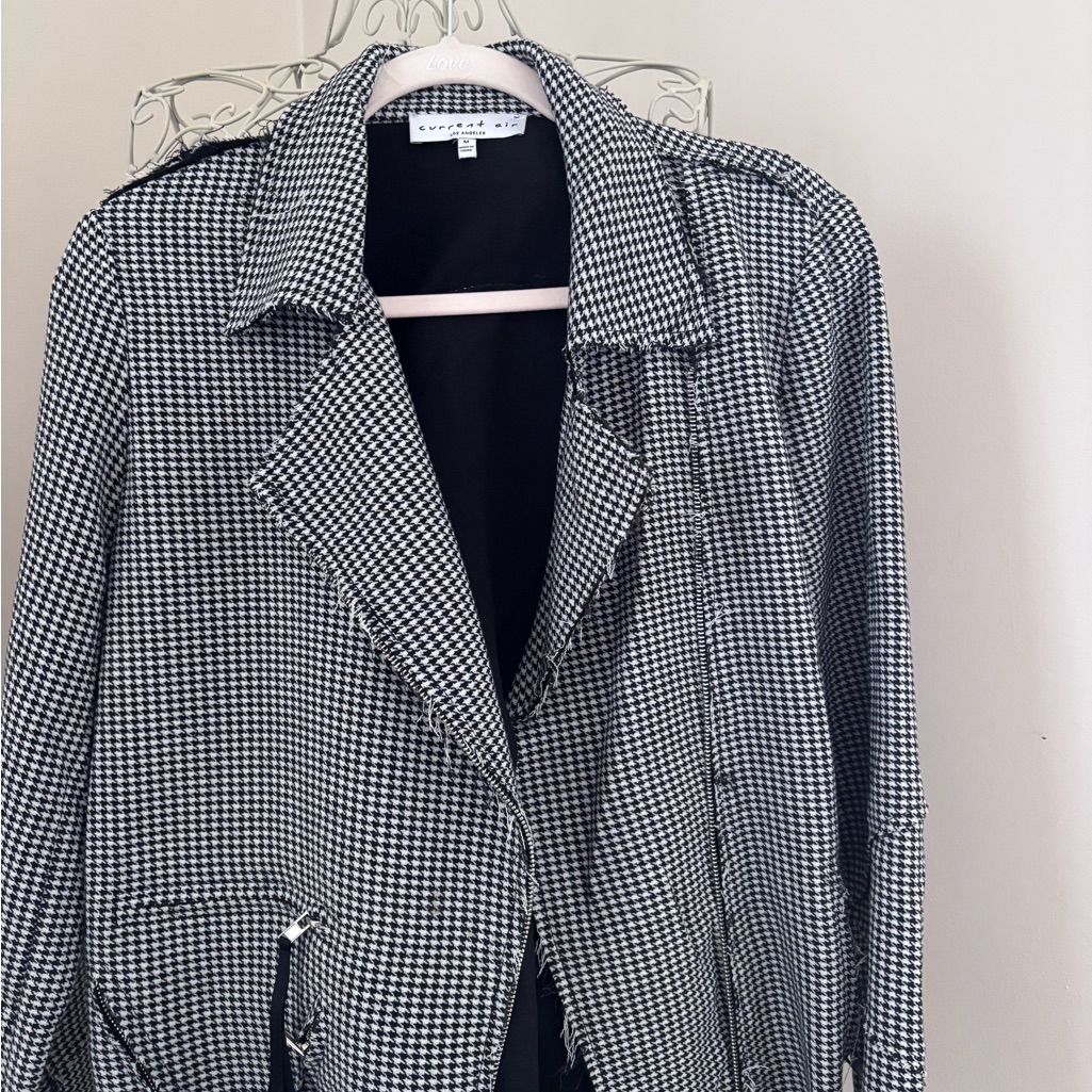 Current Air Black And White Checkered Blazer